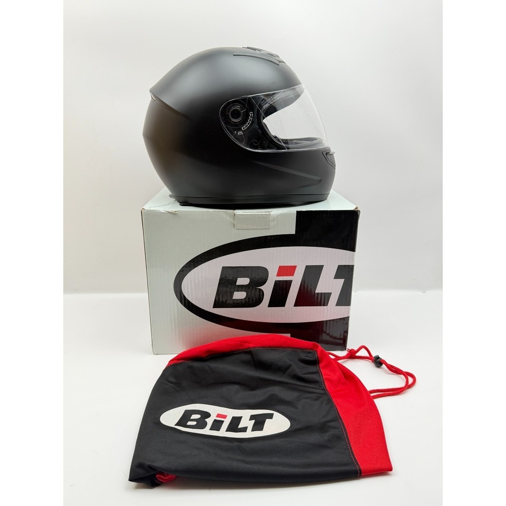 NEW | Bilt Blaze BLH2 | Matte Black Full Face Motorcycle Helmet | Size Medium M